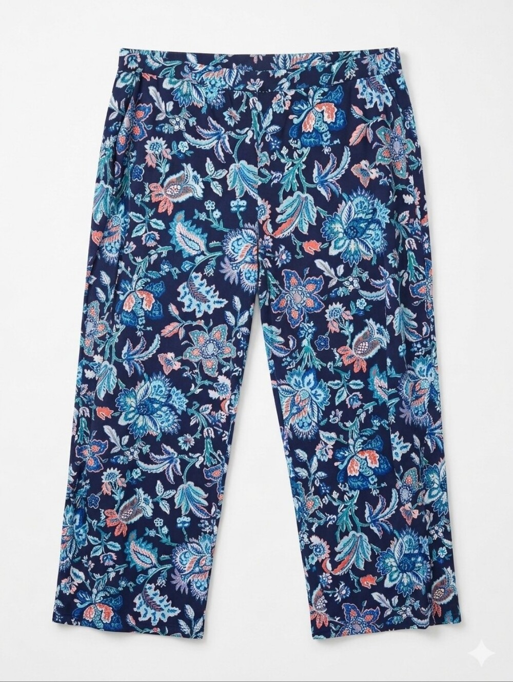 NWOT D&Co Beach Floral Pull-On Pants
